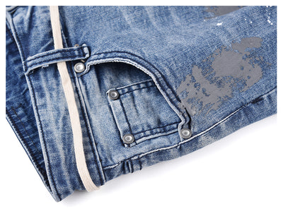 Jeans Slim Fit Elásticos con Detalles Graffiti y Rotos - Image 7