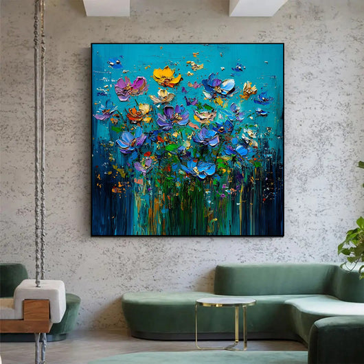 Cuadros Modernos de Flores al Óleo con Técnica de Espátula - Pinturas Abstractas Texturizadas 3D - Image 6