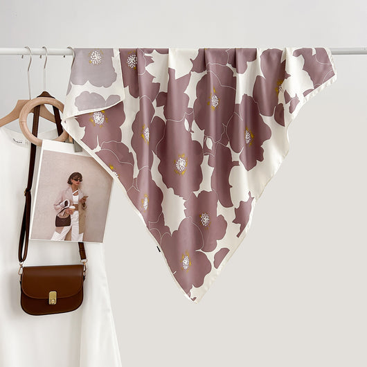 Pañuelo Cuadrado Estampado Floral para Mujer Estilo Artístico Retro - Image 9