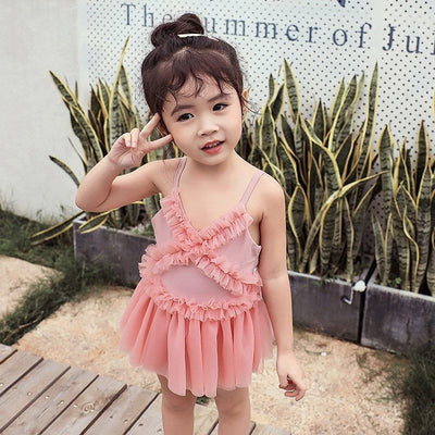 Traje de Baño de Una Pieza con Malla para Niñas - Image 9