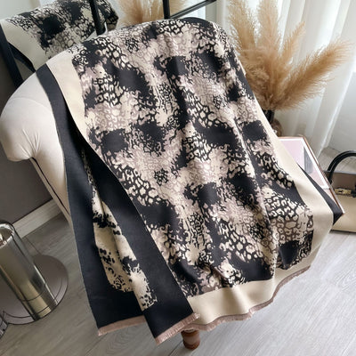 Bufanda Larga Estampado Leopardo - Conjunto Coordinado y Cálido - Image 8