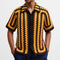 Camisa Retro de Punto Crochet a Rayas para Hombre