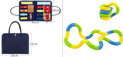 Tablero Educativo Sensorial con Actividades de Abotonado y Vestimenta para Bebés - Image 25