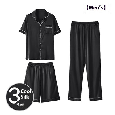 Pijama de Seda Helada para Hombre - Conjunto de Tres Piezas - Image 6