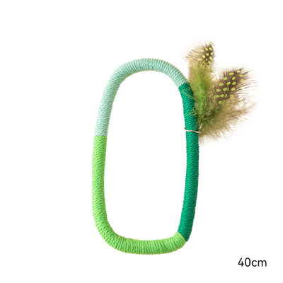 Juguetes para Gatos con Cuerda de Algodón, Hierba Gatera y Plumas - Limpiador Dental Interactivo - Image 8