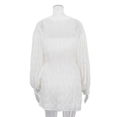 Conjunto de 3 Piezas: Blusa Suelta Manga Larga, Short Cintura Alta - Image 24