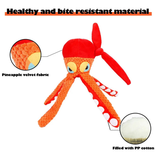 Juguete Pulpo de Peluche con Sonido para Perros - Juguete Masticable para Limpiar Dientes - Image 10