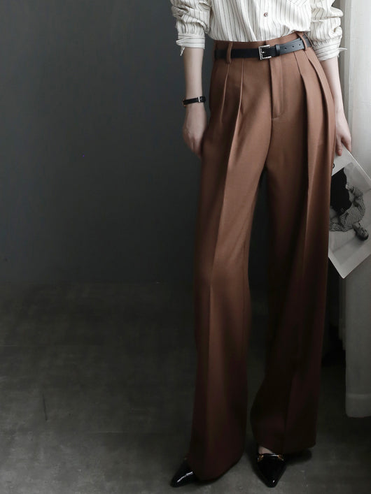 Pantalones de Talle Alto Mujer Pierna Ancha Recta Elegantes - Image 12