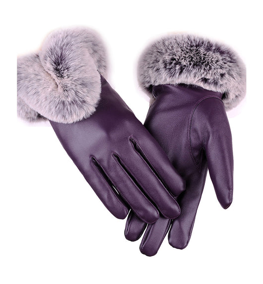 Guantes de Piel de Oveja Cálidos en Colores Lisos para Mujer - Image 12