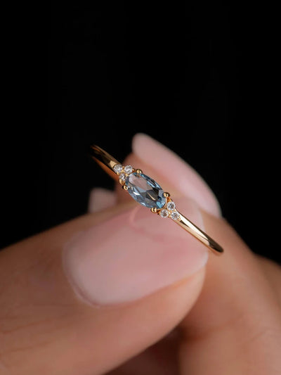 Anillo de Compromiso Ojo de Caballo en Plata 925 con Piedra Azul - Image 8