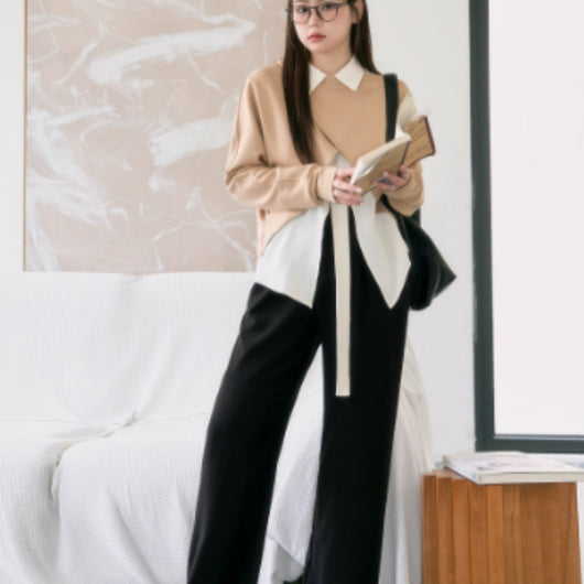 Pantalones Casuales Otoñales para Mujer con Corte Holgado y Caída Elegante - Image 3
