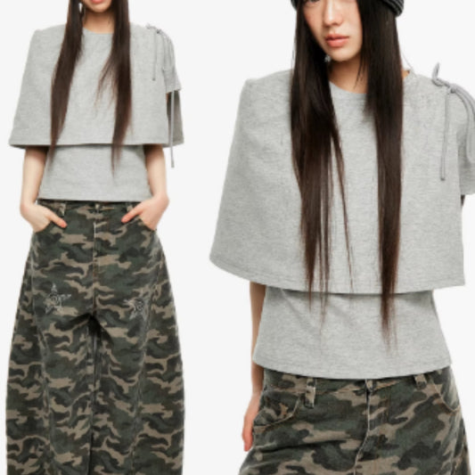 Camiseta Básica Cuello Redondo Manga Corta para Mujer