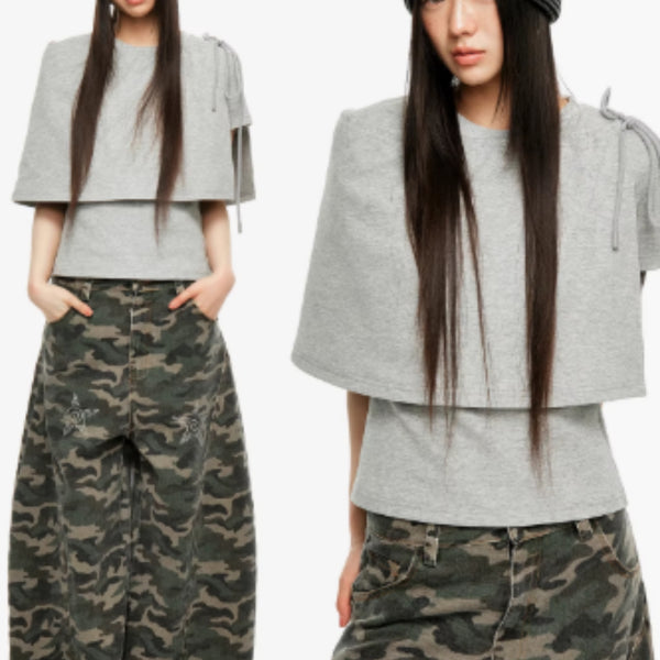 Camiseta Básica Cuello Redondo Manga Corta para Mujer