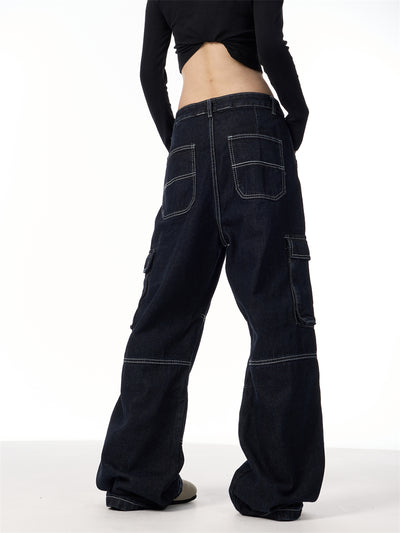 Pantalones Cargo Rectos con Rayas Vintage - Image 3
