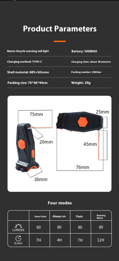 Luz Trasera de Seguridad para Bicicleta Bicycle Love - Image 11