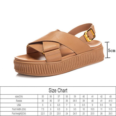 Sandalias Planas de Cuero con Plataforma para Mujer - Image 6