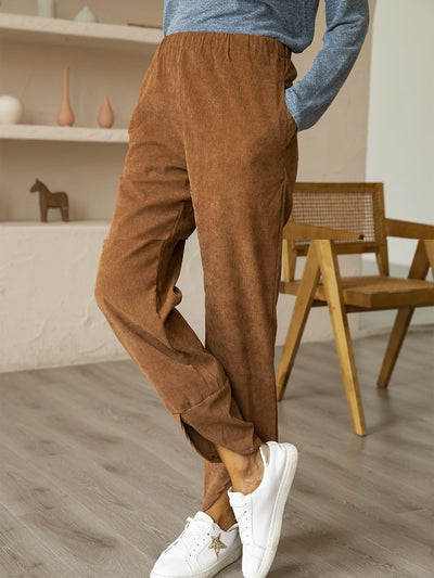 Pantalones de Pana Gruesa con Cintura Elástica - Comodidad para Otoño e Invierno - Image 12