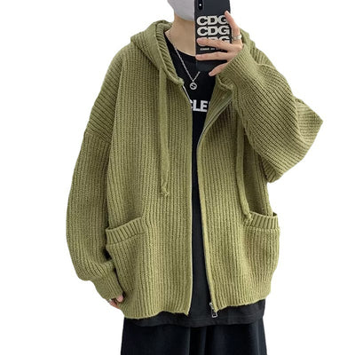 Cardigan Tejido con Capucha Estilo Hong Kong - Diseño Trendy Otoño - Image 2