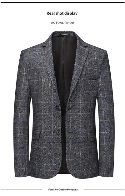 Blazer Cuadros Casual Elegante de Solapa Simple - Image 11