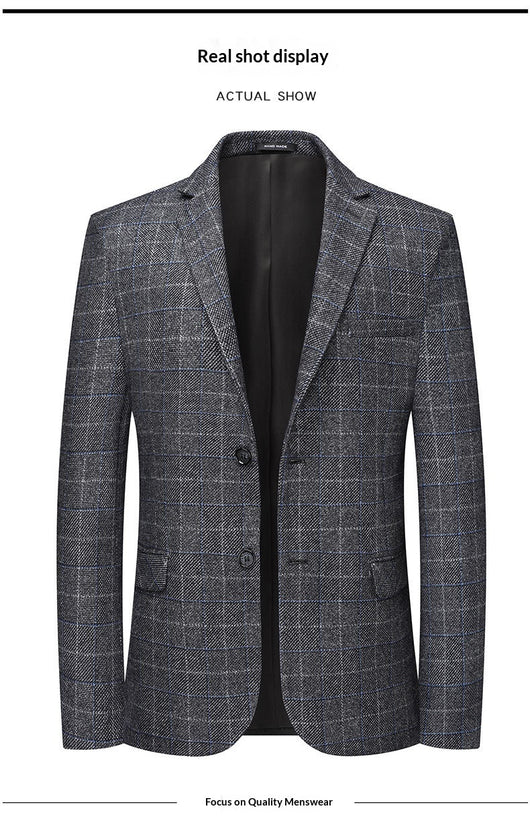 Blazer Cuadros Casual Elegante de Solapa Simple - Image 11
