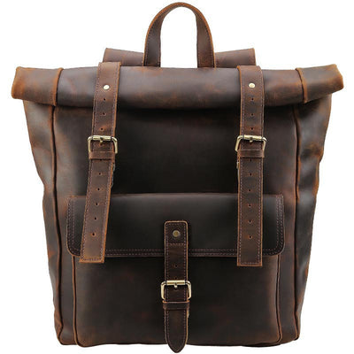 Mochila de Viaje en Cuero Crazy Horse para Hombre - Image 6