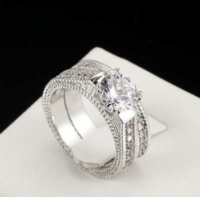 Anillos de Compromiso con Diamantes - Juegos de Joyas Europeos y Americanos - Image 3