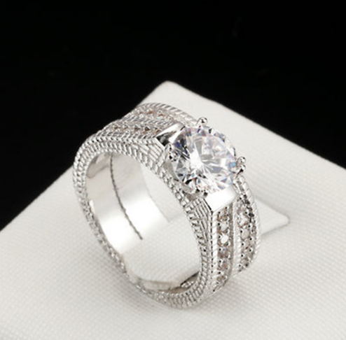 Anillos de Compromiso con Diamantes - Juegos de Joyas Europeos y Americanos - Image 3