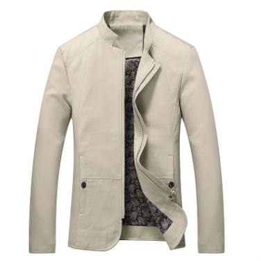 Chaqueta de Algodón Lavado con Cuello Mao para Hombre - Image 3