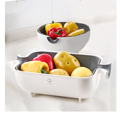 Colador Doble para Cocina - Escurridor de Platos Multifunción