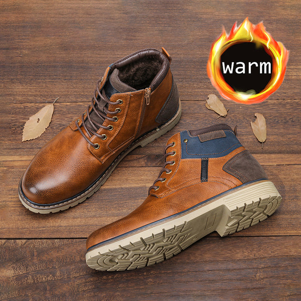 Botas Martin para Hombre con Acabado Pulido y Terciopelo Cálido