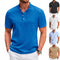 Polo Casual de Verano para Hombre - Cuello Mao, Manga Corta, Diseño a Rayas
