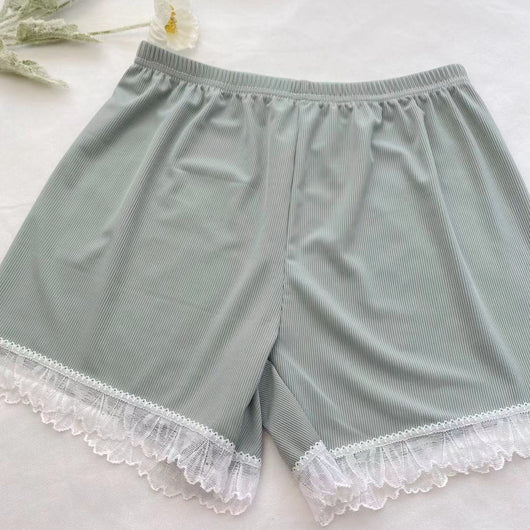 Pantalones de Seguridad Tipo Short con Encaje en Seda Helada para Mujer - Diseño Suelto y Fresco - Image 4