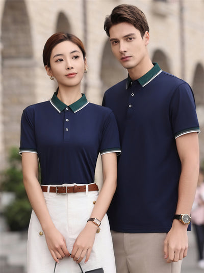 Polo Elástico de Algodón con Combinación de Colores - Image 27