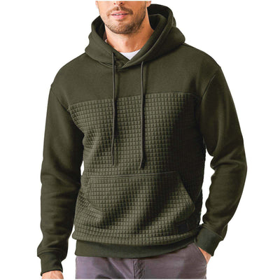 Chaqueta Sudadera Deportiva Talla Grande con Forro Polar y Diseño Patchwork Cuadros - Image 15