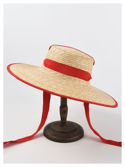 Sombrero de Paja Trenzado con Tiras - Estilo Europeo y Americano para Mujer - Image 8