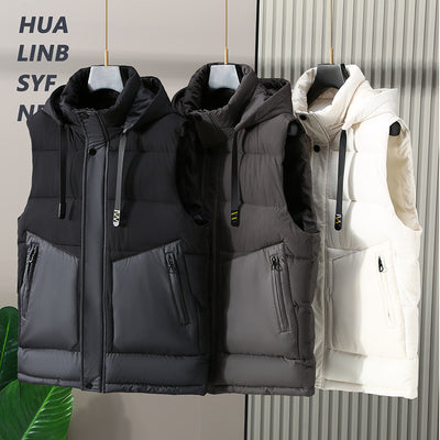 Chaleco de Invierno para Hombre con Capucha Desmontable