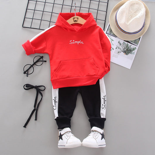 Conjunto de Sudadera Infantil con Capucha y Letras - Set de 2 Piezas Manga Larga - Image 10
