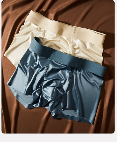 Calzoncillos Boxer Briefs de Seda de Hielo Satinada Antibacteriana para Hombre - Image 22