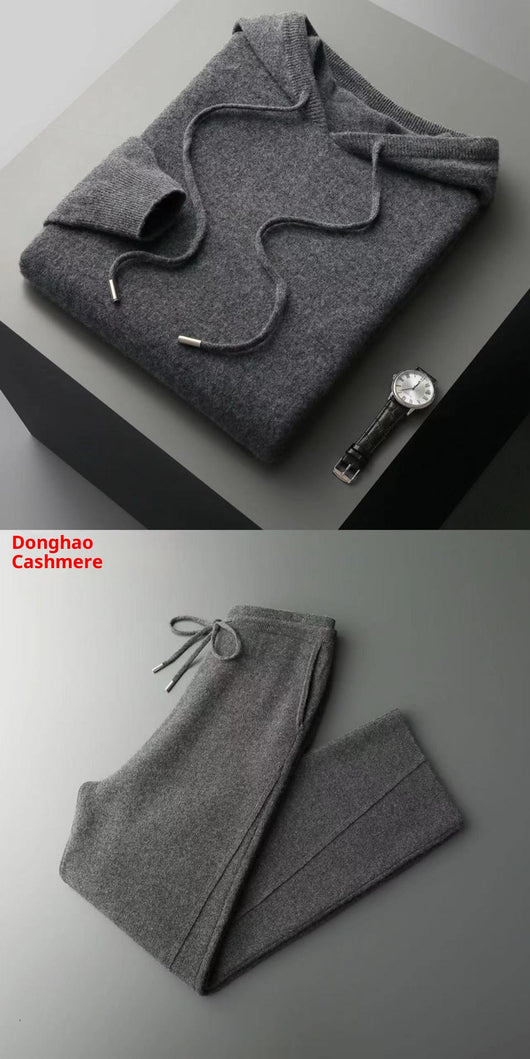 Conjunto Deportivo Lana Pura Hombre: Sudadera sin Costuras y Pantalón Tejido con Cordón - Image 7