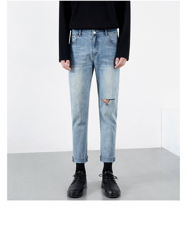 Pantalones Vaqueros Rotos para Hombre Ligeros de Verano