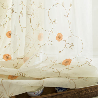 Mosquitero Decorativo con Bordado Floral para Ventanas - Image 12