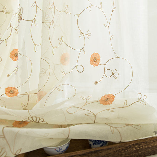 Mosquitero Decorativo con Bordado Floral para Ventanas - Image 12