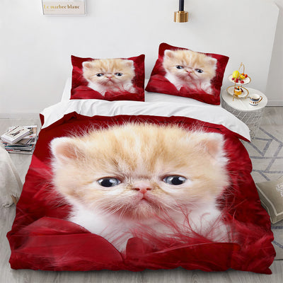 Juego de Cama Blanco con Diseño de Gato Adorable para Dormitorio de Chicas - Image 17