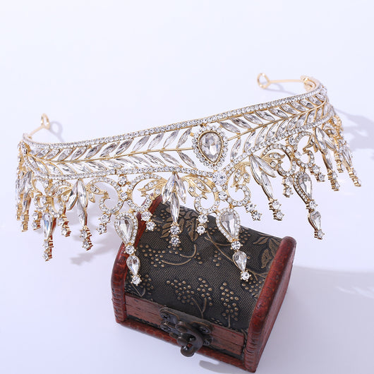 Diadema Nupcial de Cristal Barroco - Corona Grande para Novia - Image 11