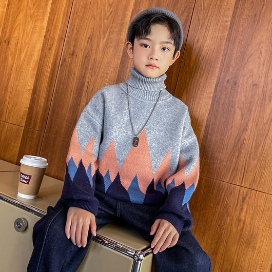 Suéter de Cuello Alto Invierno para Niños - Estilo Moderno - Image 3