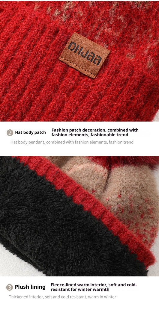 Conjunto de 3 Piezas: Gorro, Bufanda y Guantes de Felpa Jacquard Gruesa - Image 17