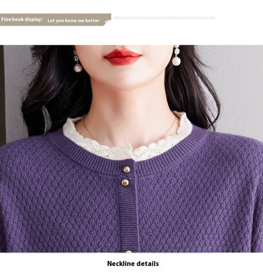 Suéter Elegante con Encaje y Combinación de Texturas - Image 13