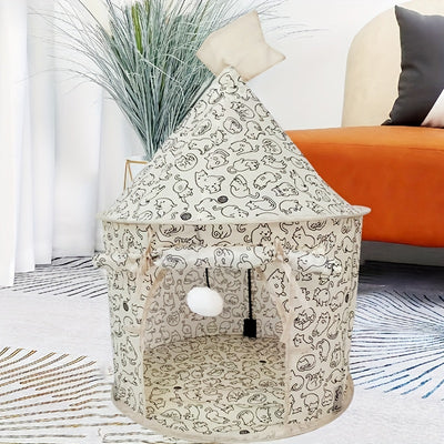Casa Túnel para Gatos 4 Estaciones - Carpa Plegable Portátil con Túnel Extensible - Image 6