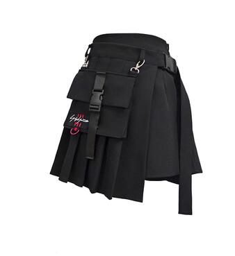 Falda Corta Hakama con Pliegues Irregulares - Image 5