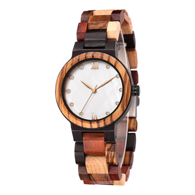 Reloj de Dama con Carcasa de Perla y Madera Natural - Image 17